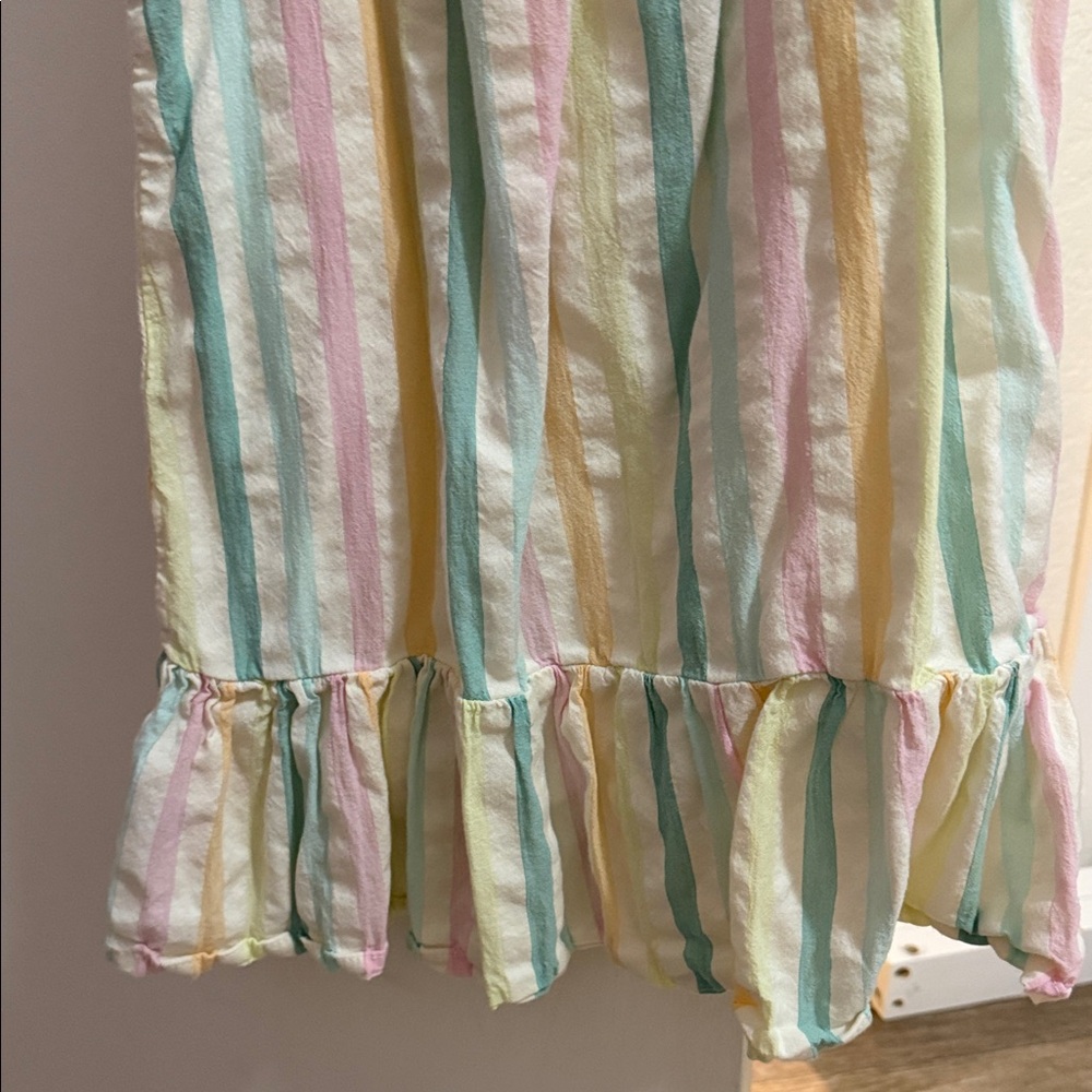wonder nation Pastel Striped Ruffle Tank Top - Pink, Yellow, Mint, Cream - Picture 4 of 4